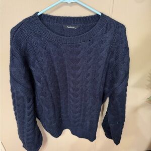 Navy Cable Knit Sweater